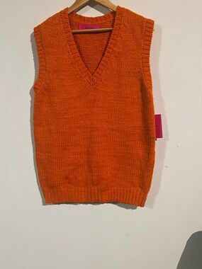$1,825 The Elder Statesman cashmere Orange Chunky Knit Sweater M